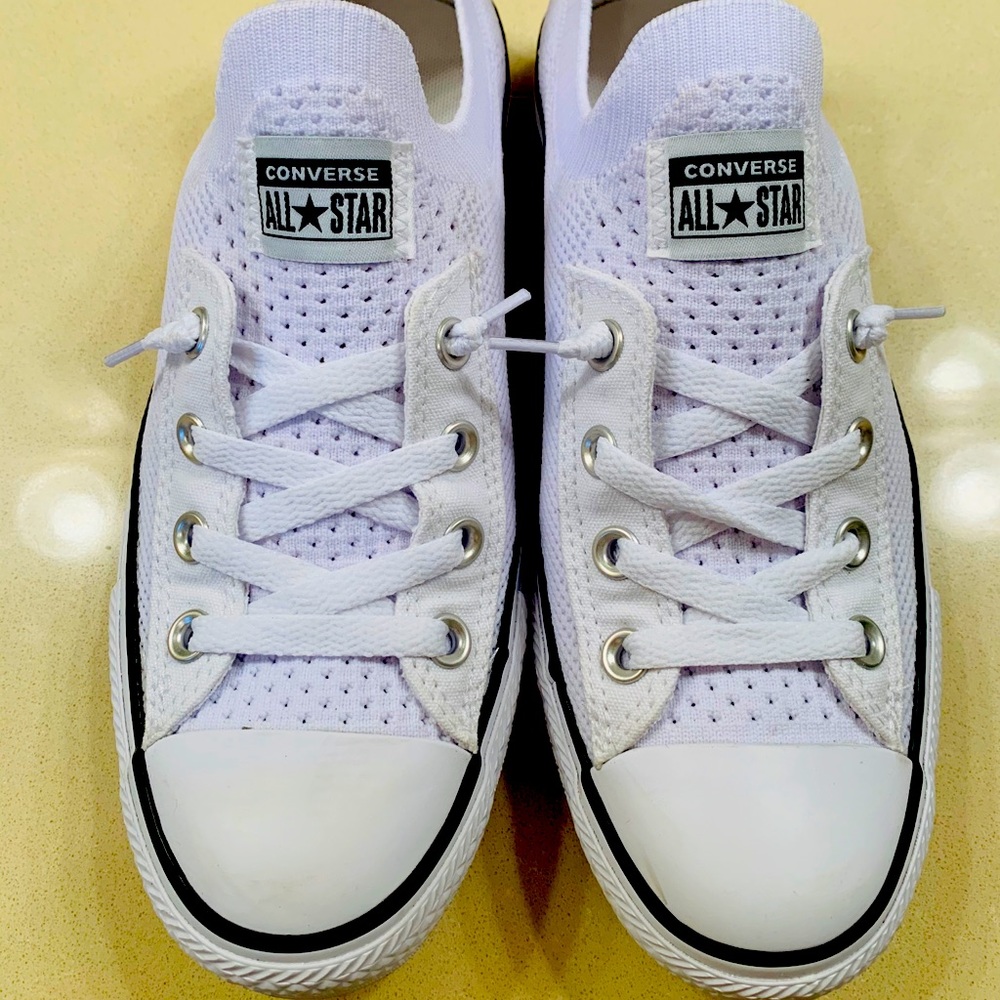 White knit top converse